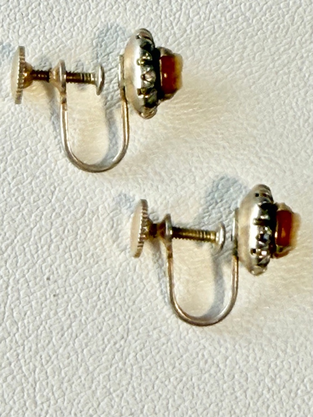 VINTAGE MCM cameo clip earring set estate jewelry painted porcelain‎ Vargas 50s - Picture 12 of 16
